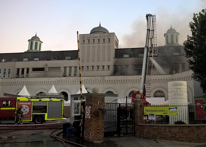 Europe's Largest Mosque Sited in London Badly Damaged by Fire