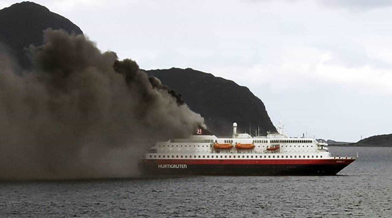 Fire on board Norwergian cruise ship MS Nordlys.