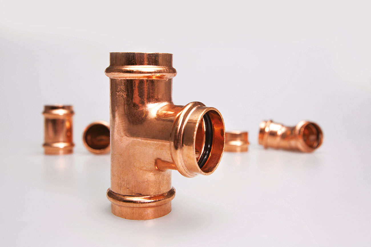 The use of flame-free copper press fittings provides a secure, ‘greener’ jointing.