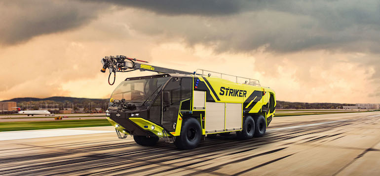 Oshkosh Airport Products secured its first order for the new Striker ARFF vehicle, which will go to MSP International Airport in late summer 2021. (Image copyright: Oshkosh)