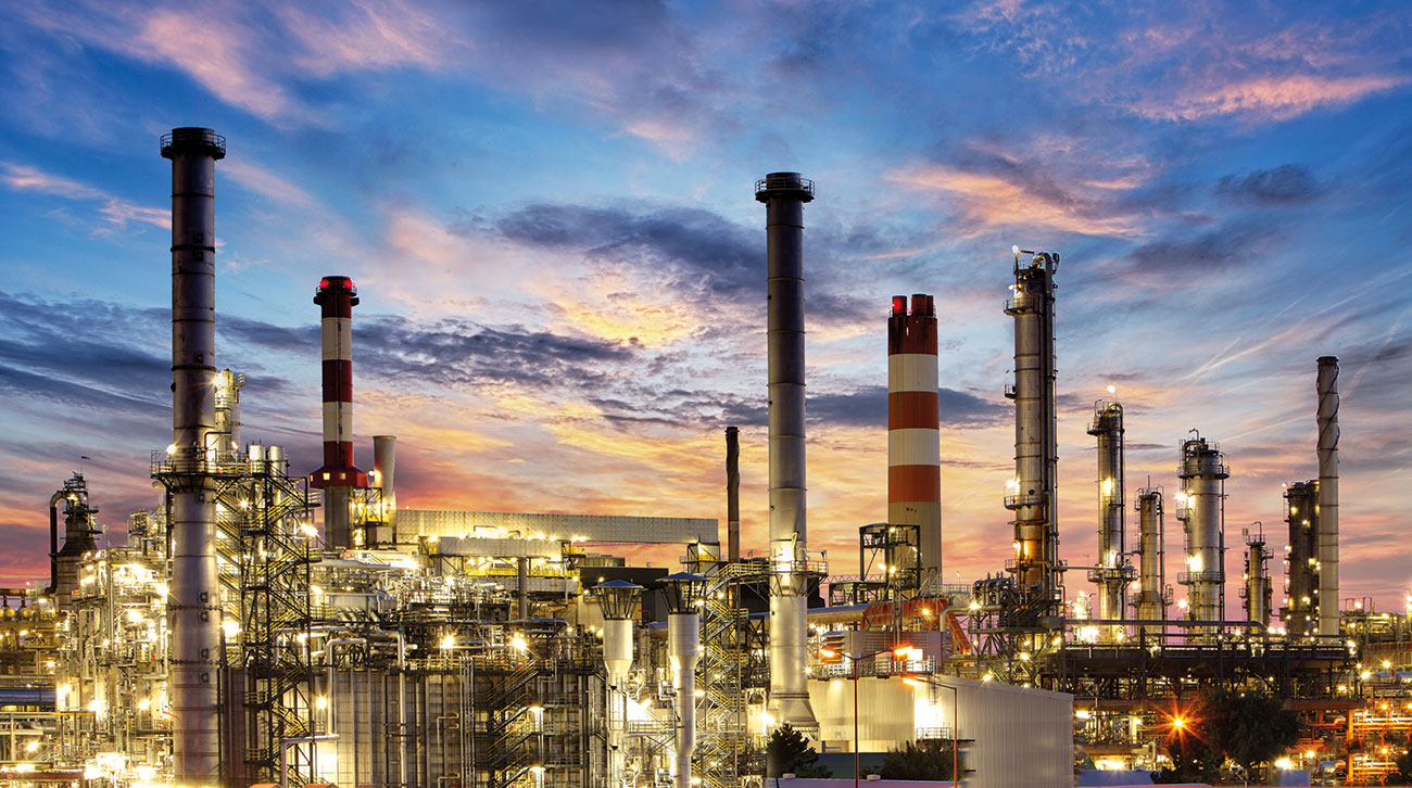 Petrochemical processing plant.