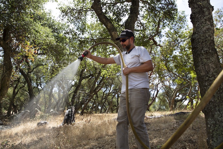PHOS-CHEK FORTIFY being applied at the Reagan Ranch in California. (Perimeter Solutions)