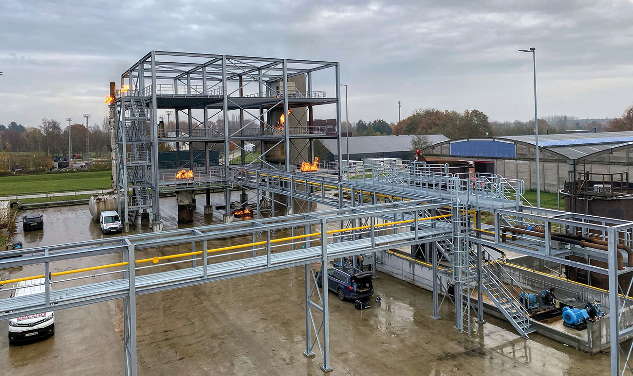Four-storey industrial platform.